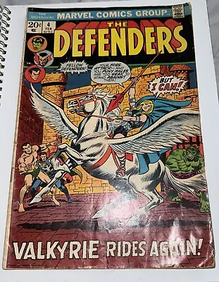 DEFENDERS # 4 MARVEL COMICS February 1973 VALKYRIE BARBARA NORRIS 1st APPEARANCE • $19.95