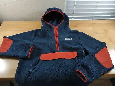 The North Face Campshire Sherpa Fleece Pullover Hoodie Jacket Mens Large Blue • $29.99