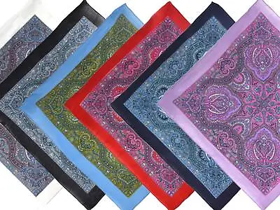 Paisley Print Bandana/Scarf Bikers 6 Colours Middle Eastern 60s 21  X 21  Sqaure • £3.99