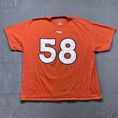 Denver Broncos Shirt Mens 2XL Majestic Orange Von Miller Short Sleeve Crew Neck • $9.10