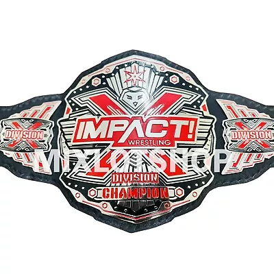 Impact Division X Red Championship Wrestling Belt Title Zinc With Leather Strap • $144.99