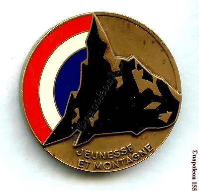 Youth & Mountain Medal In Uniface Bronze And Enamel • $40.49