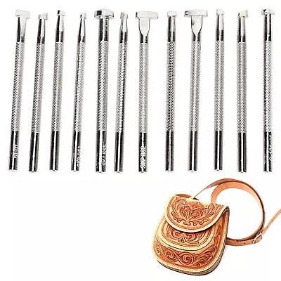 12PCS Leather Engraving Embossing Tools Leather Working Stamping Patterns Tool • $58.08