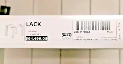 IKEA LACK Side Table White 21 5/8 X21 5/8   304.499.08 - NEW IN BOX • $51.99