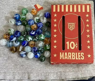 Vintage Alox Marbles And Box • $9.99