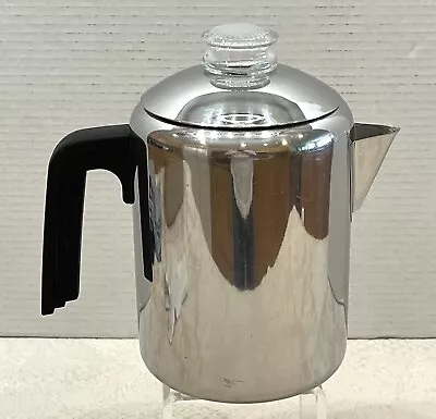 Farberware Stainless Stove Top Coffee Pot L7680 Perculator 4-8 Cup Complete • $29.99