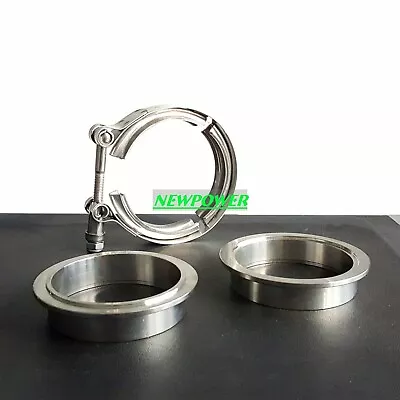 $22 • Buy 3.5 In V-band Clamp Kit Male Female For Exhaust Downpipe Stainless Steel Flange