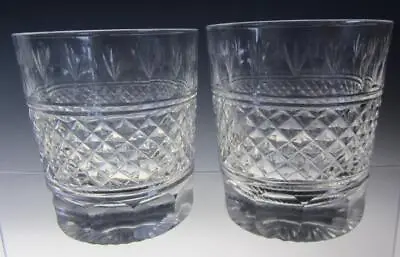 ~RARE~ Edinburgh Crystal  ED135  Pattern Double Old Fashioned Whisky Glasses • £29.99
