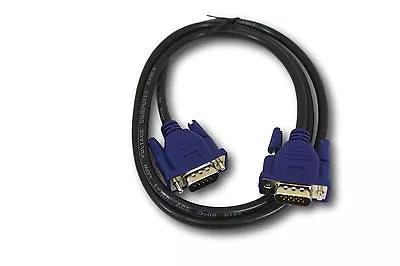 5M VGA SVGA 15 Pin Male To Male Cable Lead Blue PC TFT LCD Monitor TV Laptop • £4.44