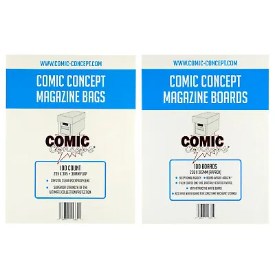 Comic Concept Comic Bags And Backing Boards -- MAGAZINE Size -- Great Value!! • £11.49