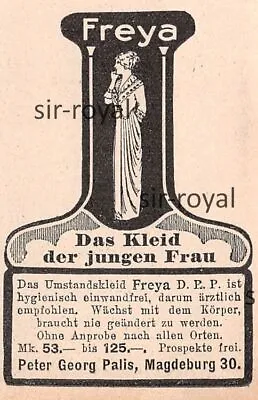 Freya Maternity Dress - Peter Palis Magdeburg - 1914 - Historical Advertising ~5x7 Cm • £8.18