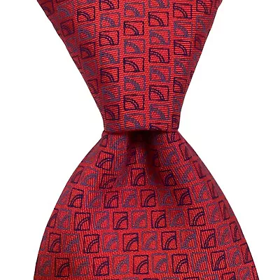 VINEYARD VINES Custom Mens 100% Silk Necktie USA Designer Geometric Red/Blue EUC • $34.99