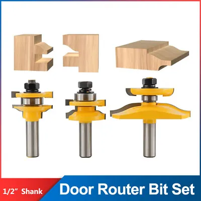 1/2Inch Shank Ogee Raised Panel Cabinet Door Router Bits Set Panel Raiser Bit • £22.99