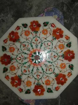 16'' Handicraft Marble Malachite Side Coffee Table Top Mosaic Inlay Home Decor • $487