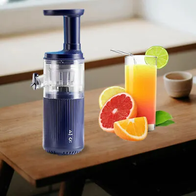 Small Masticating Juicer Easy To Clean Quiet Motor For Vegetable And Fruit Blue • £57.98