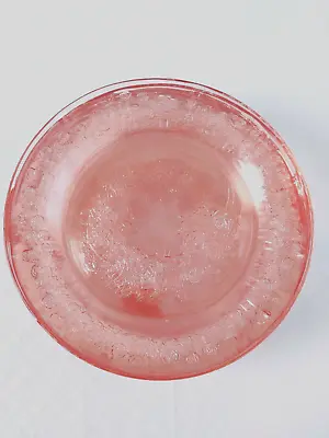 Vtg FEDERAL Pink Glass Sharon Cabbage Rose Depression 9  Plate Lot Of 2 #21608 • $24.90