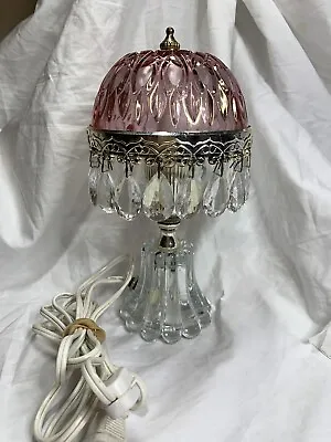 Vintage Michelotti Crystal Cranberry Boudoir/Parlor Lamp 10” Made In Holland • $95