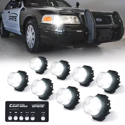 $114.39 • Buy Xprite 8pcs Hideaway LED Strobe Light Kit Emergency Hazard Warning Lights Head