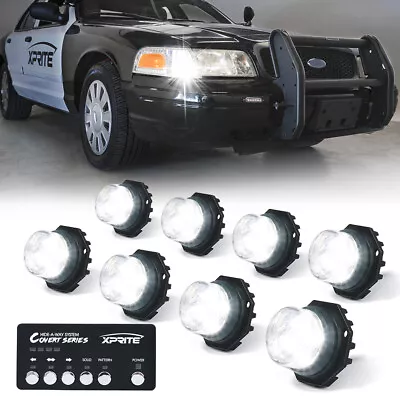 Xprite 8pcs Hideaway LED Strobe Light Kit Emergency Hazard Warning Lights Head • $114.39