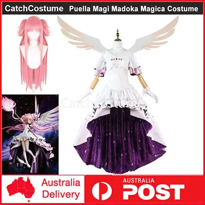 Anime Puella Magi Madoka Magica Kaname Madoka Cosplay Costume Wigs Party Outfits • $153.31