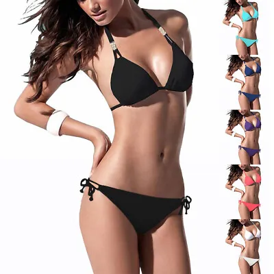 Sexy Halter Neck Padded Cup Bridget Bikini Top Bottom Swimwear Swimsuit Sw2046 • $17.95