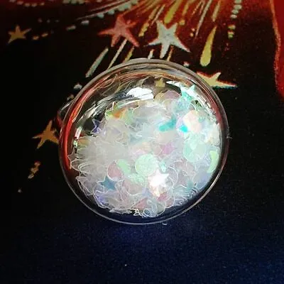 Unique HEART MOON & STARS RING Adjustable GLASS Handmade DOME Shaker IRIDESCENT • $12.62