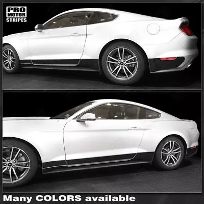 Ford Mustang 2015-2023 Rocker Panel Side Stripes Decals (Choose Color) • $64.40