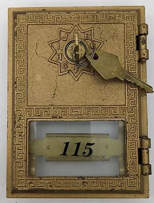 Vtg Salsbury Mailbox Brass Post Office Box Door W/ Key Replacement Craft 115 • $35.99