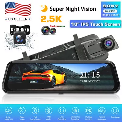 VanTop H610 10  2.5K HD Car Mirror Dash Cam Rear View Mirror Camera Night Vision • $48.39