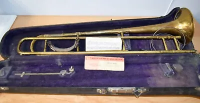 Vintage  Emil K. Blessing - Elkhart  Inc. Standard Trombone & Hard Case • $28.50