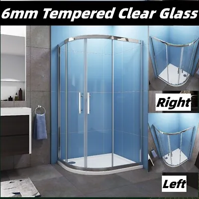 Quadrant Shower Enclosure Walk In Corner Cubicle 6mm Glass Screen Door And Tray • £143.99