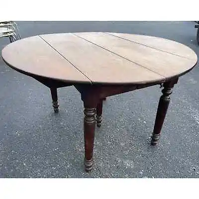 Antique Primitive Drop Leaf Table W/ Spindle Legs & 2 Leaves Rustic Farm Table  • $250
