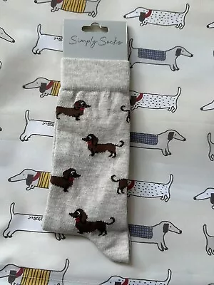 Sausage Dog Dachshund Socks Size 6 To 9 New Gift New • £6