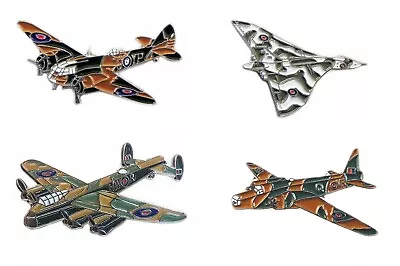 RAF Bomber Planes 4x Metal Enamel Pin Badge Vulcan Lancaster Wellington Blenheim • £6.50