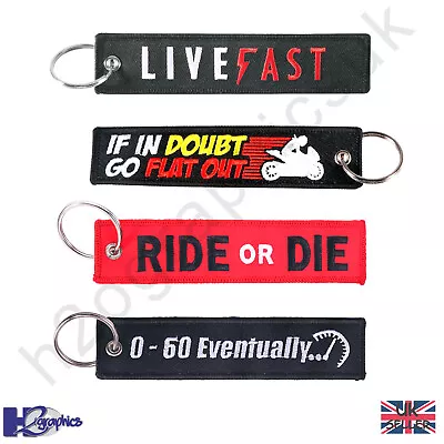 Funny Biker Motorcycle Motorbike Keyring Key Fob Tag Harley Davidson BMW Suzuki • £4.75