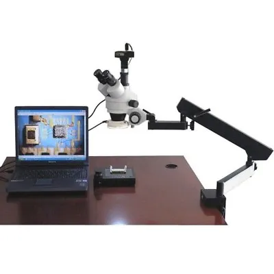 AmScope 3.5X-90X Articulating Stereo Microscope + 54-LED + 5MP Digital Camera • $965.99