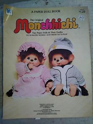 1982 Whitman Monchhichi Paper Doll Book 2 Monkey Dolls & Outfits • $9.99