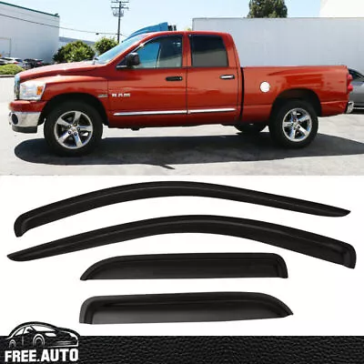 For 02-09 Dodge Ram Quad Cab Window Visor Vent Sun Rain Deflector Guard 4PCS Set • $23.39