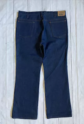 Vintage 1970s Deadstock JCPenney Denim Raw Work Denim Jeans Made In USA 40x30 • $23.99