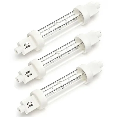 3 X 300W PUSH FIT GANTRY LIGHTS HEAT LAMPS DOUBLE JACKETED FOOD SAFE BULBS 240V • £24