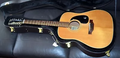 Epiphone FT-160N 12 String Acoustic Guitar 1970's Great Condition New Case. • $425