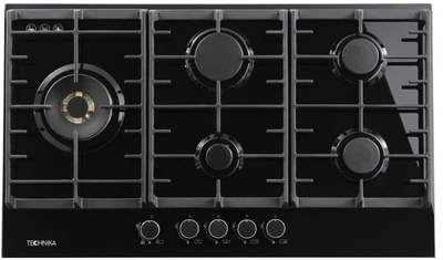 $790 • Buy Technika 90cm Gas On Glass Black Cooktop TGC9GLBK