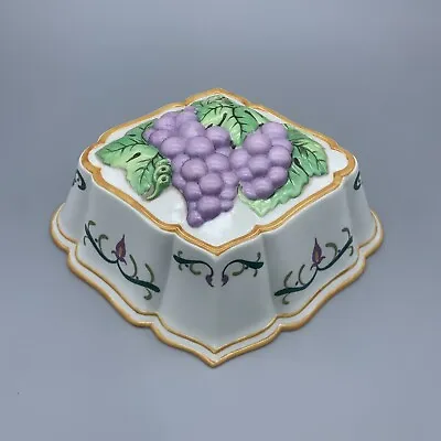 Franklin Mint Le Cordon Bleu Glazed Ceramic Jello Mold Purple Grapes VTG Décor • $19.79