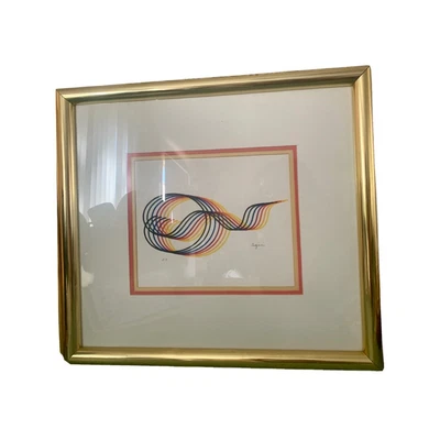 $200 • Buy YAACOV AGAM  Swirls II  1984 Signed/Numbered Limited Edition Framed Lithograph