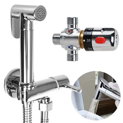 Thermostatic Mixer Bidet Toilet Valve Hand Held Douche Kits Muslim Spray Shower • £34