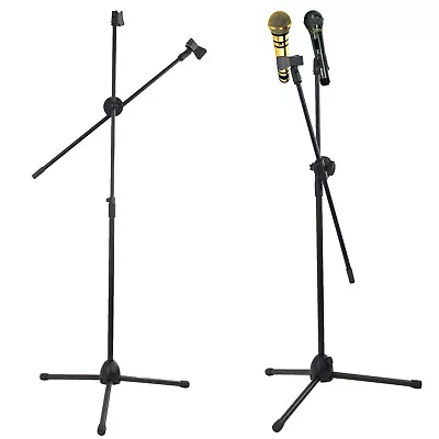 Professional Boom Microphone Mic Stand Holder Adjustable With Free Clips New • £8.95