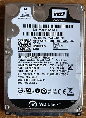 Western Digital Black 320GB 2.5  SATA 7200RPM Hard Drive • £5.90