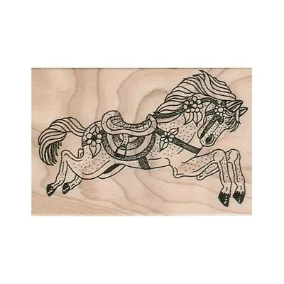 NEW Carousel Horse RUBBER STAMP Horse Stamp Carnival Stamp Merry Go Round • $14.20