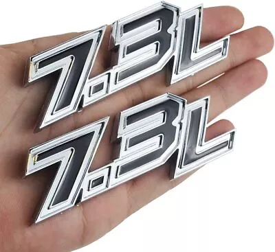 2pcs OEM 7.3L Emblem Fender 7.3L Badge 3D Compatible With 250 350 450 Chrome • $17.84