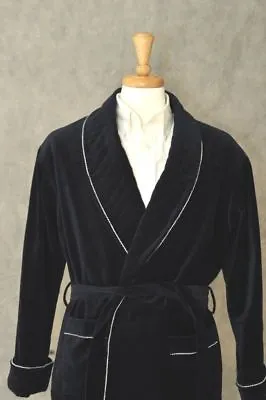 Velvet Quilted Robe For Men Vintage Smoking Dressing Gown Party Dinner Jacket • $209.63
